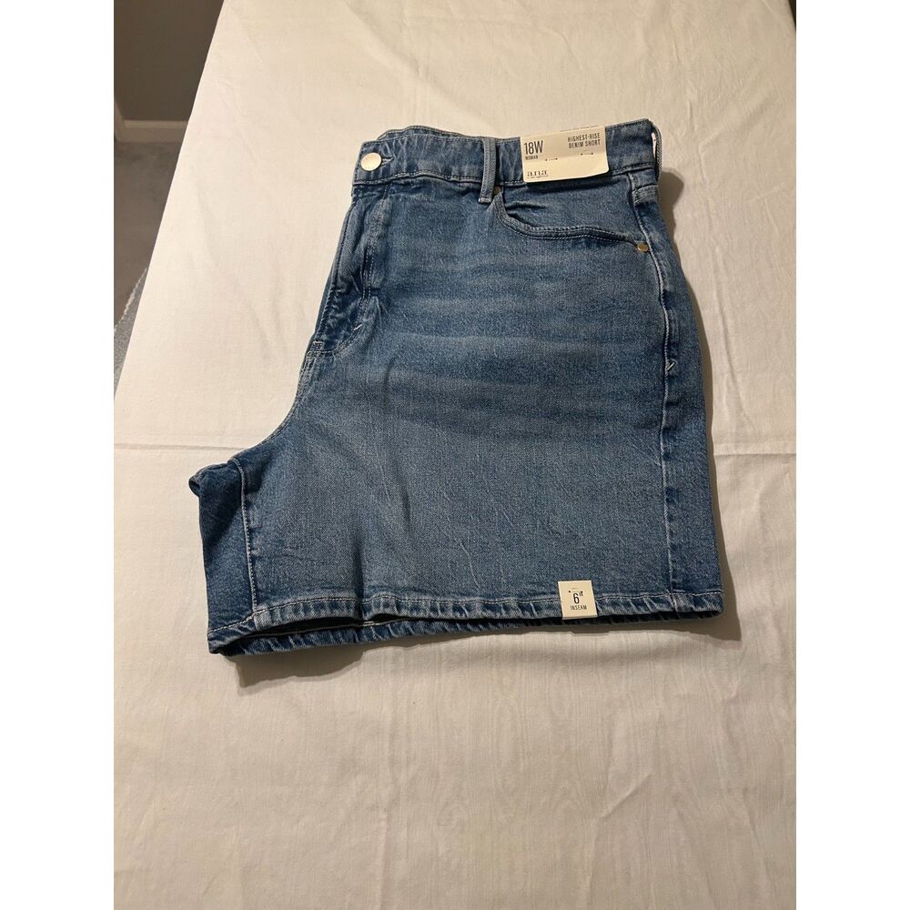NWT Highest-Rise Denim Shorts Women size 18 a.n.a Light Blue